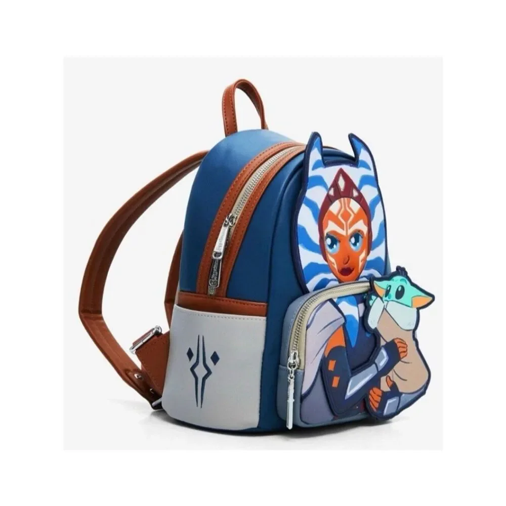 Loungefly Star Wars Ahsoka and Grogu Mini Backpack Holding Baby Yoda NWT